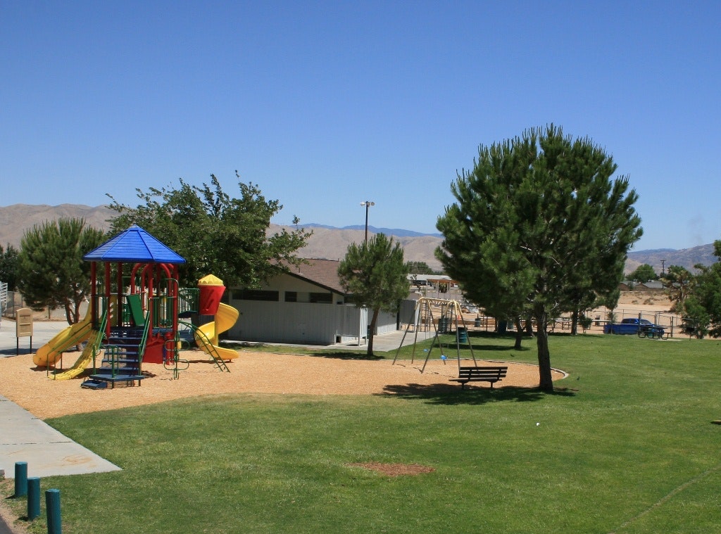 Field and jungle gym at Live Oak Park