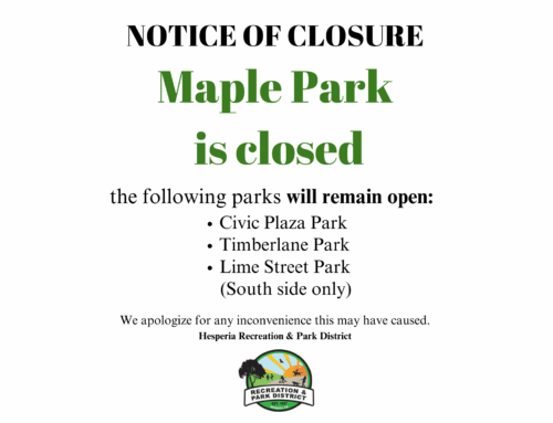 Maple Park is Closed