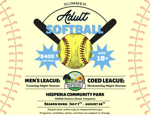 Summer Adult Softball Registration is Open