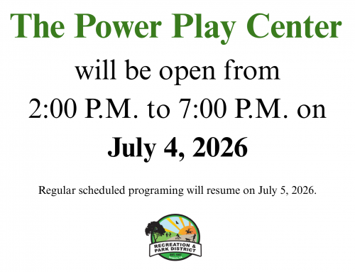 Holiday Hours Update at Power Play Center