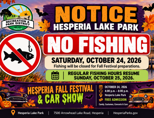 Hesperia Lake Fishing Closure Scheduled for October 24